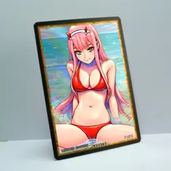 ZERO TWO Waifu Anime Card LIMITED 1/1 Custom TCG Holo Goddess Story ACG T13387 - Image 2