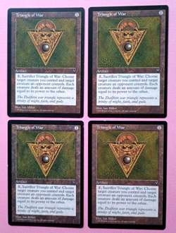 Magic the Gathering MTG Visions TRIANGLE OF WAR X 4 (3 LP/EX & 1 LP/MP) U 1997! - Image 1