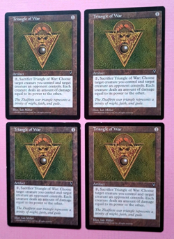 Magic the Gathering MTG Visions TRIANGLE OF WAR X 4 (3 LP/EX & 1 LP/MP) U 1997! - Image 2