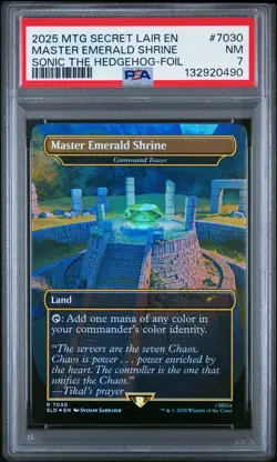 2025 MTG SECRET LAIR DROP SONIC THE HEDGEHOG-FOIL MASTER EMERALD SHRINE PSA 7 - Image 1