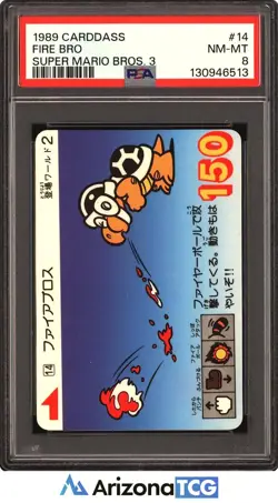 Super Mario Bros 1989 Fire Bro 14 Carddass Super Mario Bros. 3 Japanese PSA 8 - Image 1