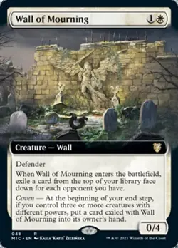 Wall of Mourning x4 4x Extended Art Commander Midnight Hunt NM MTG - Image 1