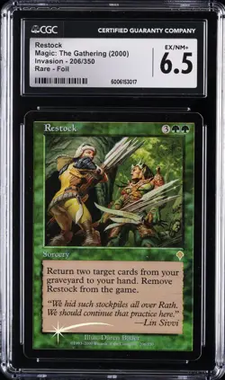 2000 MAGIC: THE GATHERING INVASION RARE FOIL #206 RESTOCK CGC 6.5 - Image 1