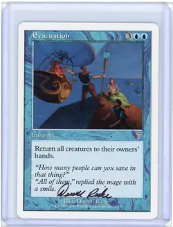 Evacuation Seventh Edition Rare Signed Artist Proof MTG - Image 1