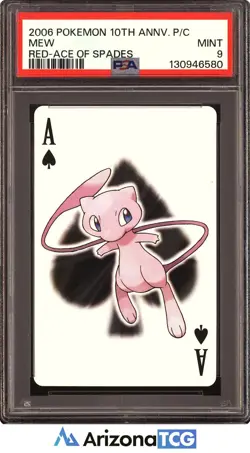 Pokemon 2006 Mew A Red Ace Of Spades 10th Aniv. Playing Card PSA 9 - Image 1