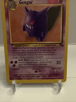Pokemon TCG Gengar 20/62 Fossil Regular Unlimited WOTC Vintage - Image 3