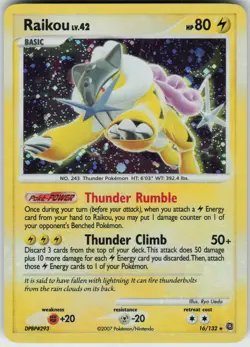 Raikou 16/132 SW Rare Secret Wonders Holo Pokemon - Image 1