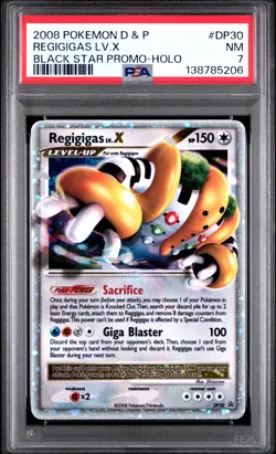 2008 POKEMON DIAMOND & PEARL BLACK STAR PROMO HOLO #DP30 REGIGIGAS LV.X PSA 7 - Image 1