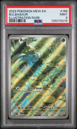 2023 POKEMON MEW EN-151 ILLUSTRATION RARE #166 BULBASAUR PSA 9 - Image 1