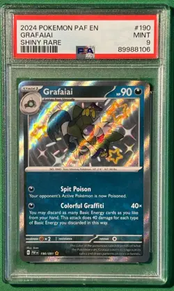 Grafaiai Paldean Fates 190/091 Shiny Rare PSA 9 Pokemon TCG - Image 1
