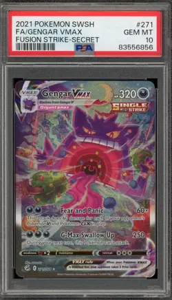 Pokemon Gengar VMAX Fusion Strike Secret Rare Full Alt Art #271 PSA 10 Gem Mint - Image 1