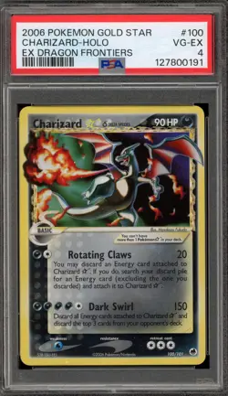 Pokemon Charizard Gold Star EX Dragon Frontiers Holo Ultra Rare #100 PSA 4 - Image 1