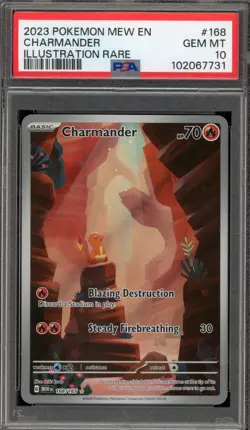 Pokemon Charmander 151 MEW EN Illustration Rare #168 PSA 10 Gem Mint - Image 1