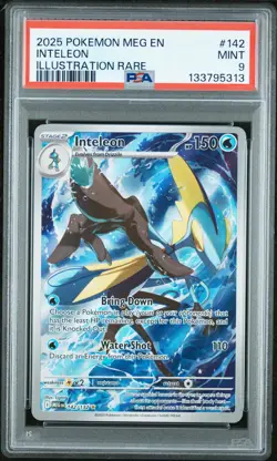 2025 POKEMON MEG EN-MEGA EVOLUTION ILLUSTRATION RARE #142 INTELEON PSA 9 - Image 1