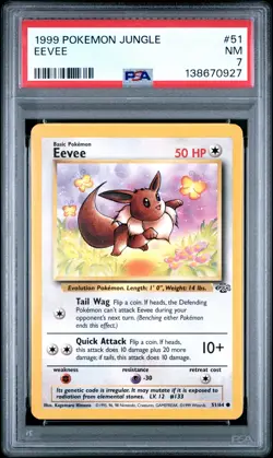 1999 POKEMON JUNGLE #51 EEVEE PSA 7 - Image 1
