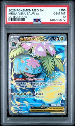 2025 POKEMON MEG EN-MEGA EVOLUTION ULTRA RARE #155 MEGA VENUSAUR EX PSA 10 - Image 1