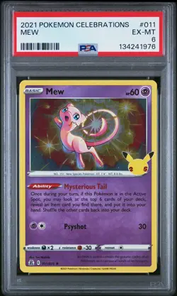 2021 POKEMON CELEBRATIONS #011 MEW PSA 6 - Image 1