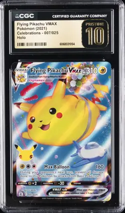 2021 POKEMON CELEBRATIONS HOLO #007 FLYING PIKACHU VMAX CGC 10 PRISTINE - Image 1