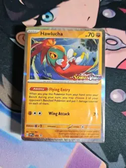 Hawlucha Pokemon Scarlet and Violet Sealed Build & Battle Promo Deck Cards - Image 1