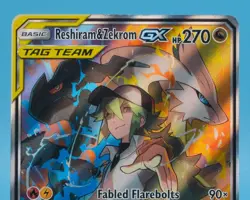 RESHIRAM & ZEKROM GX Tag Team 222/236 Pokemon Sm-Cosmic Eclipse VG+ - Image 5