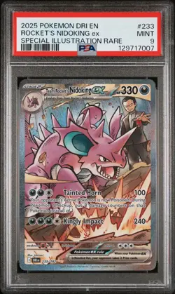 2025 Pokemon Destined Rivals Rocket's Nidoking Ex SIR #223 PSA 9 - Image 1