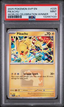 2025 POKEMON SVP EN-SV BLACK STAR PROMO #225 PIKACHU PSA 9 - Image 1