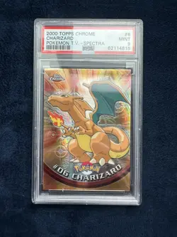 CHARIZARD Pokemon Cad - 2000 Topps Chrome - #6 - Pokemon T.V. Spectra - PSA 9 - Image 1