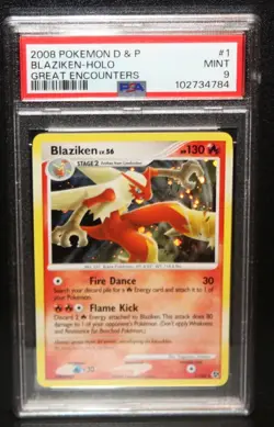 2008 Pokemon Diamond & Pearl Great Encounters Blaziken Holo #1/106 PSA 9 Mint - Image 1