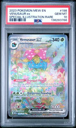 2023 POKEMON MEW EN-151 SPECIAL ILLUSTRATION RARE #198 VENUSAUR EX PSA 10 - Image 1