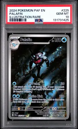 2024 POKEMON PAF EN-PALDEAN FATES ILLUSTRATION RARE #225 PALAFIN PSA 10 - Image 1