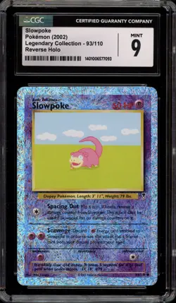 Pokemon Slowpoke Legendary Coll. Reverse Holo #93 CGC 9 Mint - Image 1
