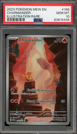 Pokemon Charmander 151 MEW EN Illustration Rare #168 PSA 10 Gem Mint - Image 1
