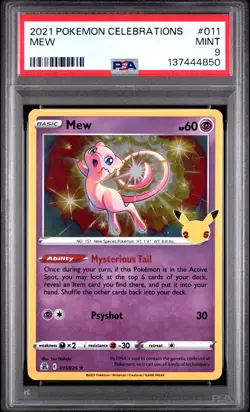 2021 POKEMON CELEBRATIONS #011 MEW PSA 9 - Image 1