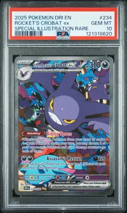 2025 POKEMON DRI SPECIAL ILLUSTRATON RARE #234 TEAM ROCKET'S CROBAT EX PSA 10 - Image 1