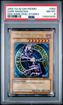 2002 YU-GI-OH! PROMO DDS-DARK DUEL STORIES #002 DARK MAGICIAN PSA 8 - Image 1