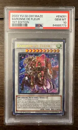 Yu-Gi-Oh! 2023 Baronne de Fleur Ultra Rare 1st Edition MAZE-EN-051 PSA 10 - Image 1