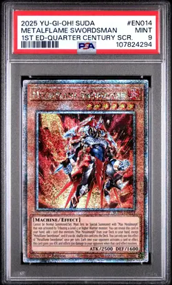 2025 YU-GI-OH! SUDA-SUPREME DARKNESS #EN014 METALFLAME SWORDSMAN PSA 9 - Image 1