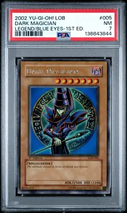 2002 YU-GI-OH! LEGEND OF BLUE EYES WHITE DRAGON 1ST EDITION DARK MAGICIAN PSA 7 - Image 1