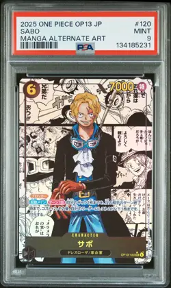 2025 ONE PIECE JPN OP13-CARRYING ON HIS WILL MANGA ALTERNATE ART #120 SABO PSA 9 - Image 1