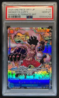 2025 One Piece Monkey.D.Luffy Manga Alternate Art #OP11-118 PSA 10 - Image 1