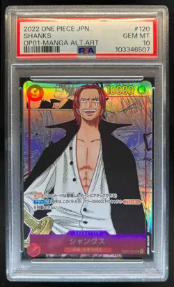 2022 One Piece Romance Dawn JP Shanks Manga Art Alt SSP #OP01-120 PSA 10 - Image 1