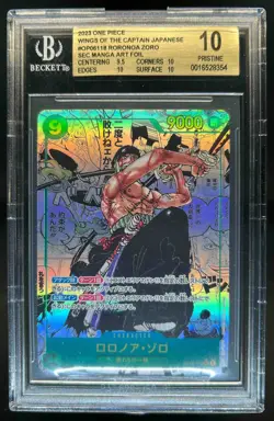 2023 One Piece Roronoa Zoro Manga Art Foil Japanese #OP06-118 BGS 10 PRISTINE - Image 1