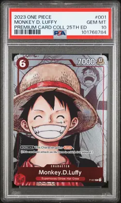 2023 ONE PIECE BANDAI PREMIUM COLLECTION 25TH EDITION MONKEY D. LUFFY PSA 10 - Image 1