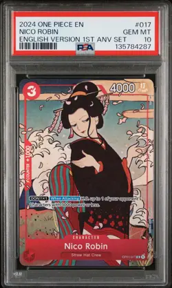 2024 ONE PIECE ENGLISH VERSION 1ST ANNIVERSARY SET #017 NICO ROBIN PSA 10 - Image 1