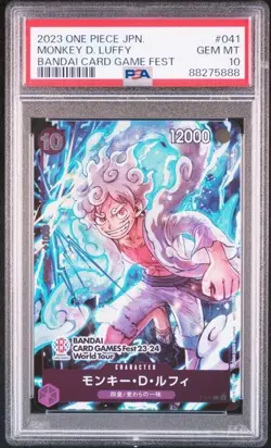 PSA 10 Luffy P-041 PROMO BANDAI CARD GAME Fest World Tour One Piece（14） - Image 1