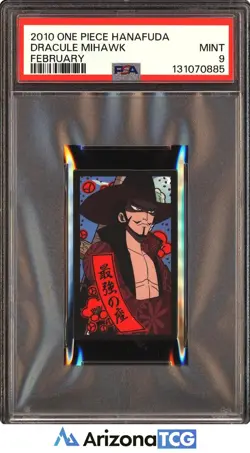 One Piece 2010 Dracule Mihawk February One Piece Hanafuda Japanese PSA 9 - Image 1