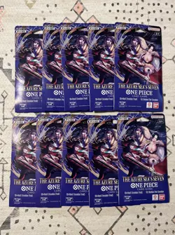 One Piece OP-14 The Azure Sea's Seven Sleeved Booster Packs x10 English Sealed - Image 1
