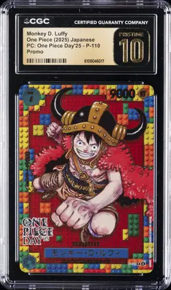 2025 ONE PIECE JPN PC: ONE PIECE DAY'25, PROMO MONKEY D. LUFFY CGC 10 PRISTINE - Image 1