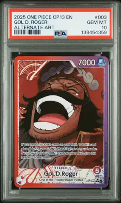 2025 ONE PIECE OP13-CARRYING ON HIS WILL ALTERNATE ART #003 GOL D. ROGER PSA 10 - Image 1