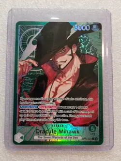 Dracule Mihawk Leader Alt Art Azure Sea’s Seven One Piece TCG OP14-020 - Image 1